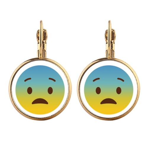 Boucles d'oreilles clips visage jaune pour oreilles non percées confort