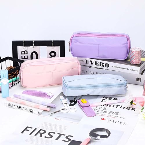 Image of Pencil Case Back to School Supplies Zipper Pencil Pouch,Desk Accessories & Workspace Organizers Pencil Bag School Supplies for Teen Girls (Blue)