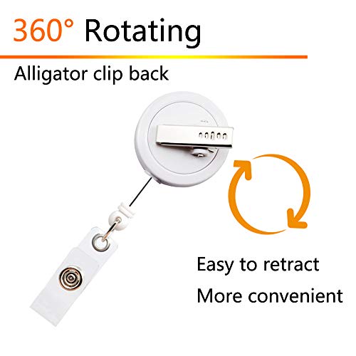 Ascrafter Glitter Love Heart Id Name Card Retractable Badge Reel Holders,5 Pack #TOP3