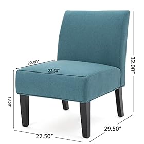 GDF Studio Christopher Knight Home Kassi Fabric Accent Chair, Dark Teal 29. 50”D x 22. 50”W x 32. 00”H 41Dw2