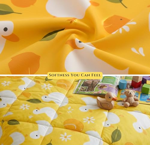 Image of VAS COLLECTIONS Single Bed Comforter Set 220 GSM Microfiber | Ultra Soft AC Comforter with Flat Bedsheet (60x90 Inches) & 1 Pillow Cover | 3 Pc Bedding Set (Duck Print) | 3 Pc Bedding Set
