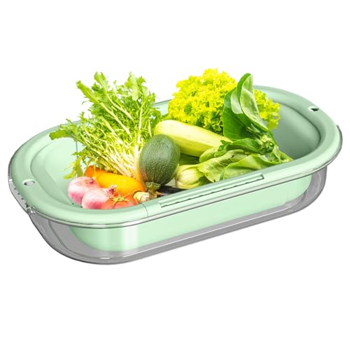 Colador de Fregadero - Colador de Frutas Escamotable, Frutas Para Verduras, Gotear Pasta, Preparación Ensalada, Secar Vajilla