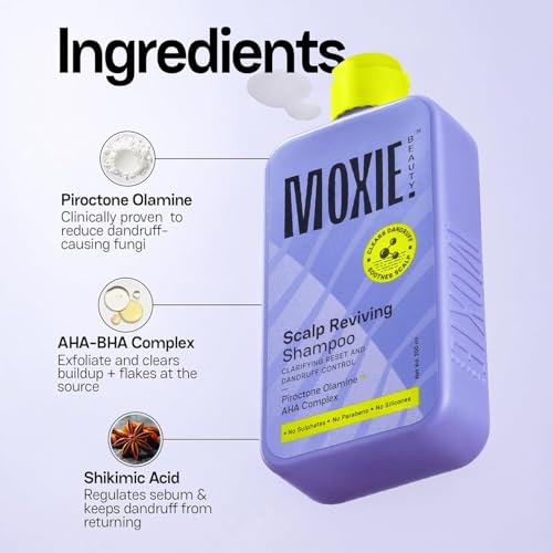 Image of Moxie Beauty Anti-Dandruff Shampoo, AHA-BHA Piroctone Olamine |