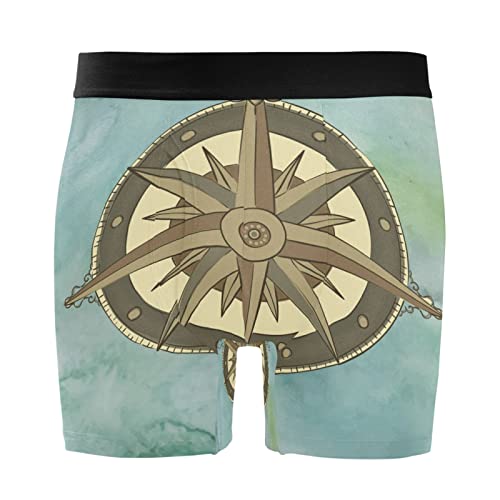 Calzoncillos para hombre bóxer elásticos Vnurnrn brújula vintage pack de 2 ropa interior