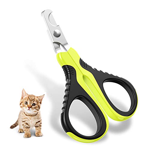 DreamCat Cat Nail Clippers Professional Cat Nail,Best Stainless Steel Cat Claw Toenail Trimmer with Pet Safety Guard & Lock and Special Curve Radian,Essential Grooming Tool for Small Pet(Curved Blade)