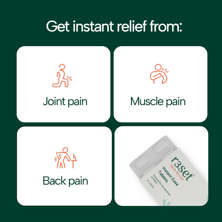 Image of R3SET Natural Pain Relief Tablets for Joint, Back & Body Pain - 3x10 Pieces