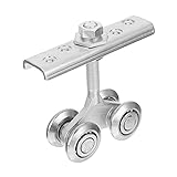 iplusmile Schiebe Laufrolle Doppel Rad Schiene Hängen Trolley Montage Roller Trolley Aufhänger Lager 500KG für Scheune Tür Schiebe Tür Zubehör Silber