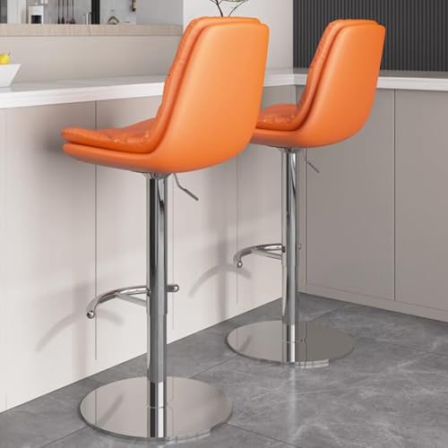 Tabourets de bar en cuir pivotants et réglables avec dossier