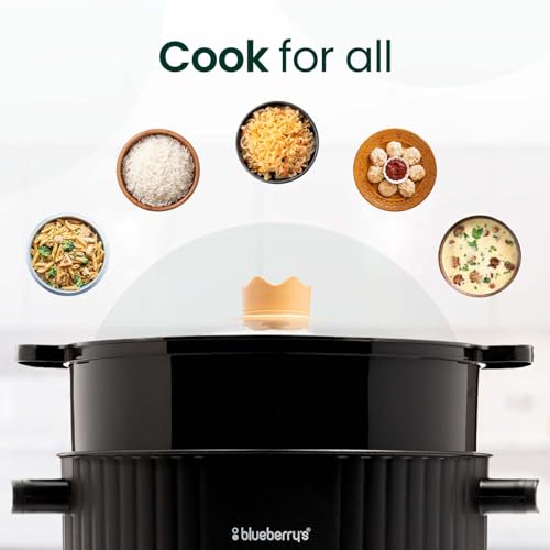 Image of 𝗕𝗹𝘂𝗲𝗯𝗲𝗿𝗿𝘆❜𝘀 PROCOOK 3-Liter 1000-Watts Multicook Electric Kettle Cooker, Dual Power Modes, Quick Boiling, Overheat Protection, Boil-Dry Protection with 1-Year Warranty -Black