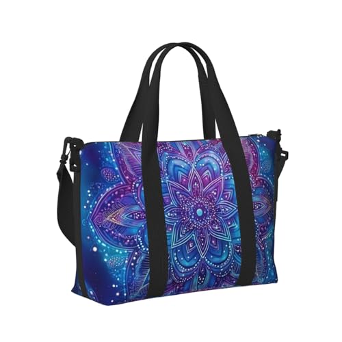 Travel Duffle Bag Mandala Purple Blue Weekender Overnight Bags Luggage Bag for Women Men Waterproof Sports Gym Bag Hand Bag with Shoulder Strap3