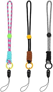 Cobee Hand Wrist Strap Lanyards, 3 Pcs Colorful Nylon Phone Wrist Lanyard with Adjustable Buckle, Universal Short Wrist Straps Compatible with Mobile Phone, Camera, Key, ID Name Tag Badge, Wallet