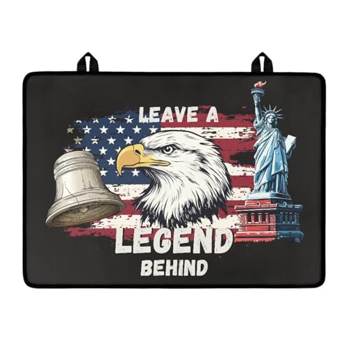 Image of Poceacles 4th of July Stove Cover for Glass Top Stovestop, Induction Electric Stove Cover Protector Oil Resistant Heat Resistant Washer Dryer Top Mat, 29 inch x 21 inch, Eagle Statue of Liberty American Flag