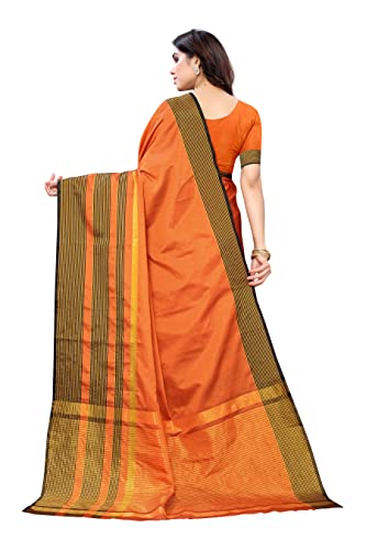 Image of VJ Fashion Women Cotton Silk Saree With Blouse Piece freesize