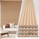 Art3d Fluted Wood Panel - 108 x 5.7 x 0.7in for Wall & Ceiling, Beaded Accent Molding for Home Decoration, Pack of 4pcs + 1pc End-Trim, Beaded Oak