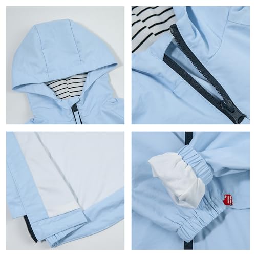 Image of Volunboy Toddler Boys Windbreaker Casual Outerwear Kids Lightweight Zip Hooded Jacket Baby Cute Dust Coat