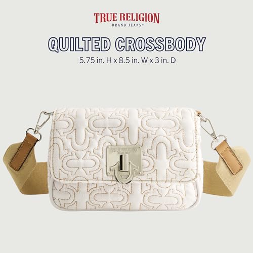 True Religion Women's Crossbody Bag, Quilted Denim Purse Handbag with Adjustable Removable Shoulder Strap2