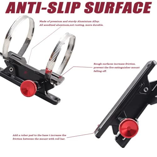 KANGIKX Quick Release Universal Roll Bar Fire Extinguisher Mount Holder with 4 Clamps for JP Wrangler JK JL JLU Polaris UTV Can Am ATV