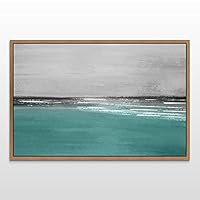 Framed Canvas Wall Art Abstract Ocean Seascape Canvas Prints Home Artwork Decoration for Living Room,Bedroom - 16x24 inches
