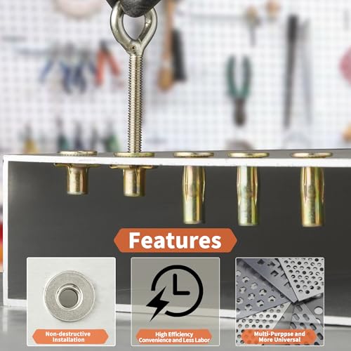 Ez-Nutul O-PSN-01 Multi-Grip Rivet Nut Installation Tool Set Pre-Bulbed Shank Flat Head Threaded Insert Nut Plus Nuts Assortment Kit Cross Rivnut thumb #4
