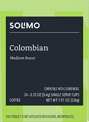 image for Amazon Brand - Solimo Medium Roast Coffee Pods, Colombian, Compatible 