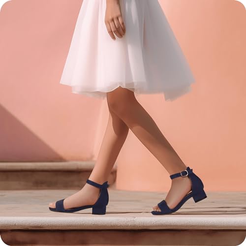 Image of PANDANINJIA Girls Dress Shoes Toddler Kids Heels Sandals Flower Girl Shoes