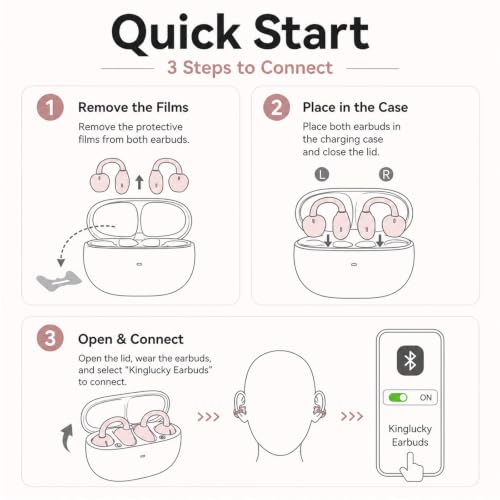 Kinglucky Upgraded Clip-On Earbuds Open Ear Wireless Bluetooth 6 0 - image 8