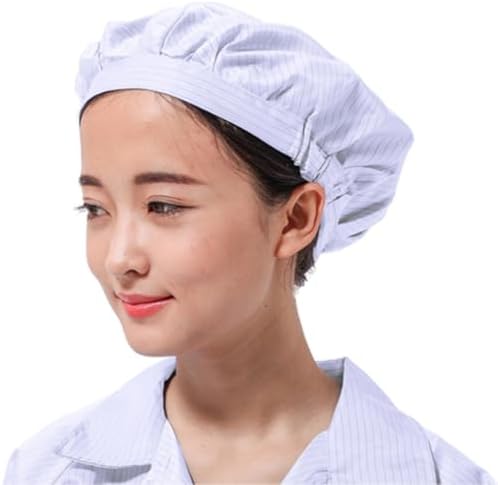 Levemolo 4 Pcs Anti-Static Cap Lightweight Polyester Work Hat with Breathable Mesh Window for Men and Women in Polymer Plant and Workshop Environments White - 1