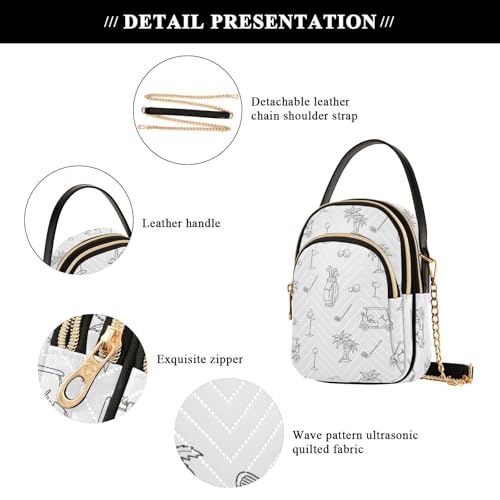 Image of MCHIVER Golf Crossbody Bag for Women Cell Phone Purse Wallet with Removable Chain Shoulder Handbag