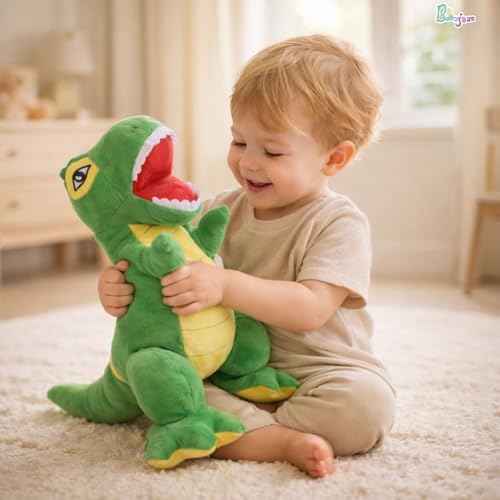 Image of Trax Dinosaur Soft Toy Cartoon Blue Plush Stuffed Animal| Baby Plush Toy Stuff Toy| Cute Cuddly Dino Teddy for Kids and Babies | Huggable Soft Toy Birthday Gift for Boys and Girls Kids (35CM)