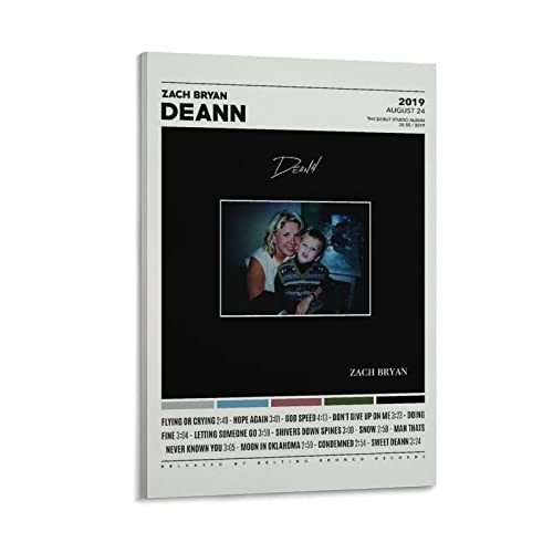 Poster Zach Bryan Deann 2019 de décoration moderne sur toile pour chambre et bureau 40x60 cm