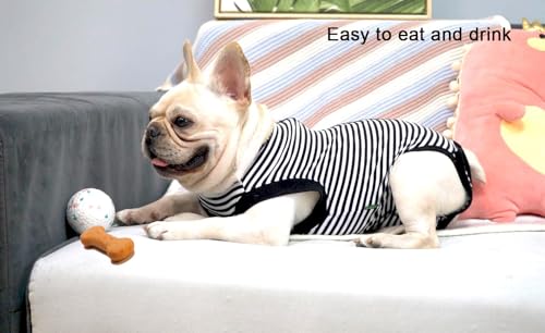 Image of Dogs Cats Recovery Suit After Surgery Professional Pet Recovery Shirts Dog Abdominal Wounds Bandages Black-White 3XL