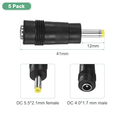 M METERXITY Adaptador DC Power 5.5x2.1mm Hembra a 4.0x1.7mm Macho 5 Piezas miniatura 3