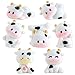 KAKUPPA 7 PCS Mini Cow Car Accessories, Cow Print Dashboard Decorations and Rear View Mirror Ornaments, Cute Cows Print CarI nterior Accessories Decor for Women Men and Girls