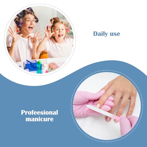 Wanmu 2 limas de uñas profesionales, lima de uñas de cristal, lima de uñas con estuche, superficie de cristal de doble cara, limas de uñas, herramienta de manicura profesional para mujeres - imagen 6