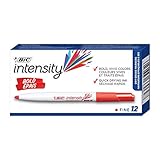 BIC Intensity Bold Dry Erase Marker, Fine Point, Red, 12-Count
