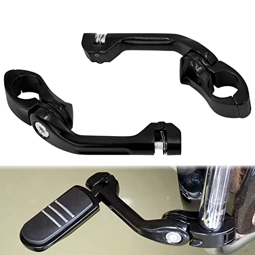 HDBUBALUS オートバイ 1 1/4" ハイウェイペグマウント 汎用 調整可能 ハイウェイ ペグ ロングアングル フットペグ マウント ハーレー ツーリング エレクトラ ロードキング ストリートグライド ソフテイル 用 ブラック