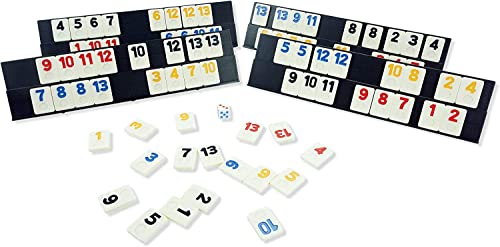 Lequplay 106 Rummy Tile Game,Colored Rummy Game With 4 Durable Trays And Leather Box For Kids And Family #TOP1