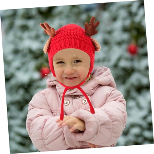 Gorro de reno y astas de ciervo para invierno, ropa de abrigo para bebé 6