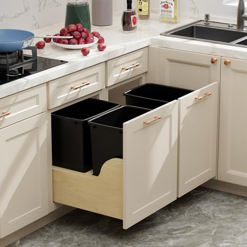 Caneca de basura para cocina negra de 35QT miniatura 3
