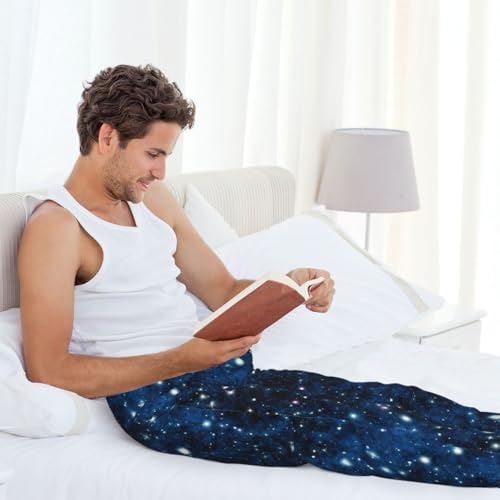 Night Sky Blue Nebula Stars Cool Mens Pj Pants,Soft Men Lounge Pants,Mens Pajama Pants Bottoms,Sleep Pants For Men 6