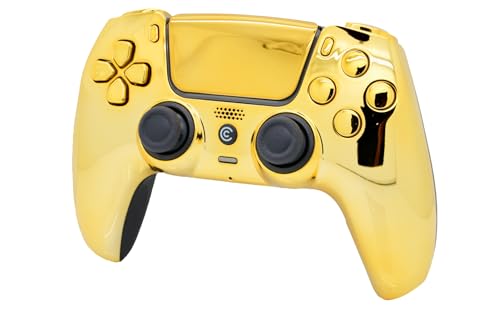 Image of Custom Controllerzz Custom Wireless Controller Compatible with PS5 - Multiple Designs Available (Gold Chrome & Gold Inserts)