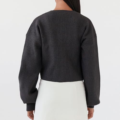 Image of Women Y2k Crop Cardigan Sweater Long Sleeve Button Down Cardigan Vintage Open Front Sweater Cute Knit Pullover Tops