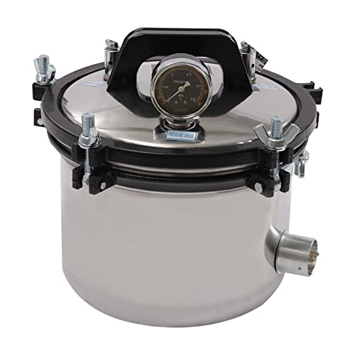 Portable 8L Stainless Steel Lab Autoclave Steam Autoclave Sterilizers for Lab Equipment, Culture Medium, Glassware 110v