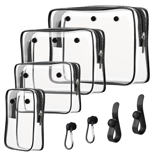 Clear Insert Bag Accessories for Beach Tote Bag, Clear Travel Storage Inner Pouch for Cosmetic, Toiletry & Makeup Brush Organizer Divider