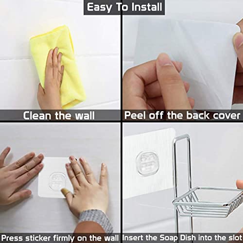 Image of HOKIPO Magic Sticker Series Self Adhesive Stainless Steel Double Soap Stand (AR-3158)