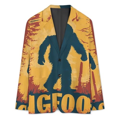 Vintage Bigfoot Woods Classic Suits Blazer for Men Business Tuxedo Jacket Sport Coat Two Buttons3