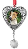 BANBERRY DESIGNS Dog Ornament - Pet Memorial Picture Christmas Ornament - Engravable Charm Included to Personalize - Loss of a Dog Keepsake