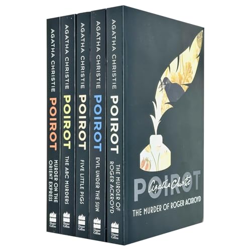 Hercule Poirot Series Agatha Christie The Best of Poirot 5 Books Collection Set (The Murder Of Roger Ackroyd, The Murder On The Orient Express, The ABC Murders, Evil Under The Sun & More)