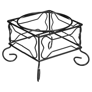   Wrought-Iron-Stand-with-Single-Stainless-Steel-Bowl-Size-Medium-7-H-x-95-W-x-95-D
