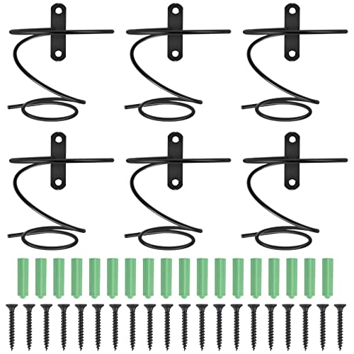 Haudang Packung mit 6 An der Wand Montierten Wein Regalen - Rot Wein Flaschen Display Halter mit Schrauben, Metall Wein Regal Organizer Cover